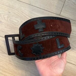Vintage Christian Lacroix Suede Belt Sz 80